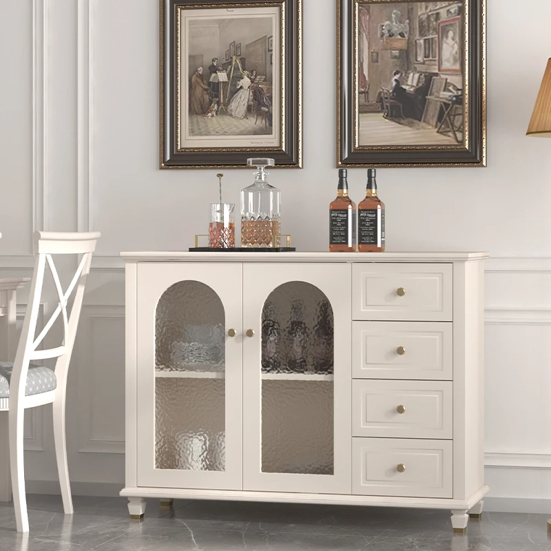 

American light luxury dining side cabinet cream style dining room locker simple living room wine cabinet tea cabinet large capac
