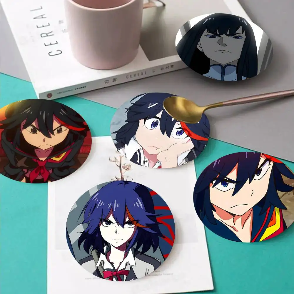 1pc Kill La Kill Wooden Coaster Colour Printing Cup Mat Home Desk Decoration Gifts