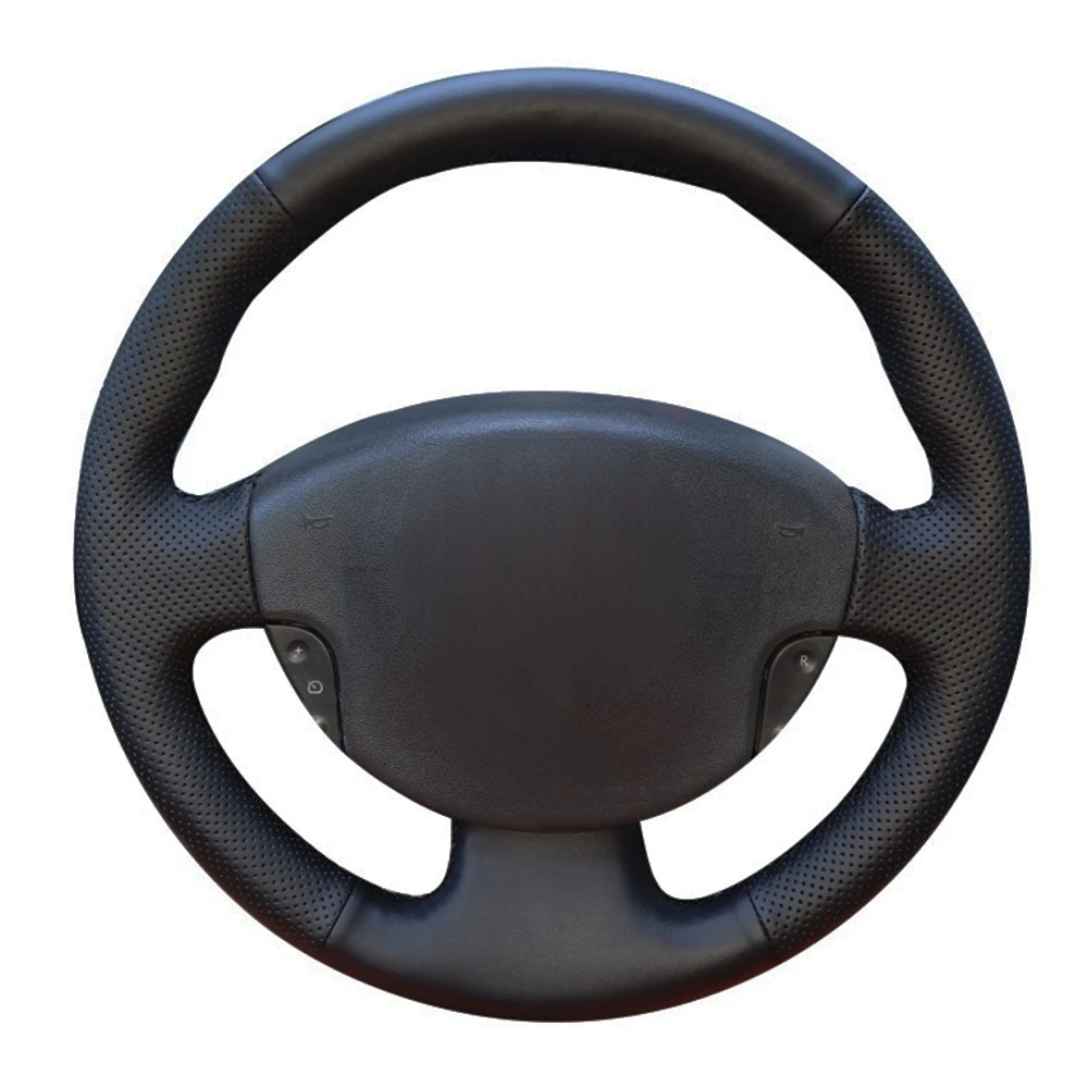 الجلود الاصطناعية سيارة غطاء عجلة القيادة جديلة ، أسود ، المضادة للانزلاق ، 100% صالح Renault ميجان 2 ، المناظر الطبيعية الخلابة 2 ، جراند المناظر الطبيعية الخلابة كانغو 2