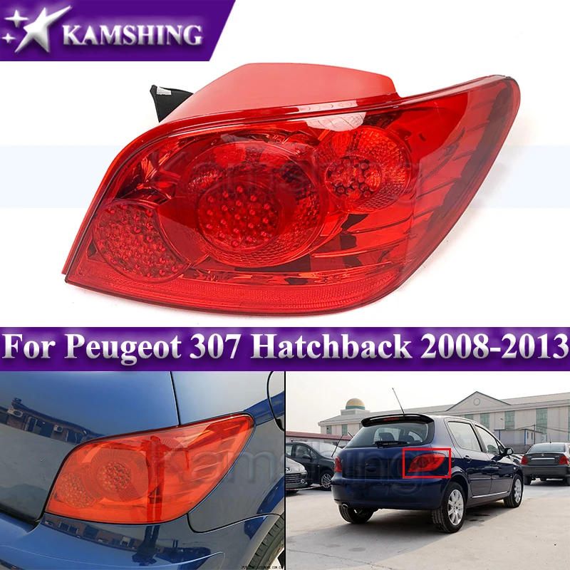 

Kamshing Rear Bumper Taillight For Peugeot 307 Hatchback 2008-2013 Taillamp Tail Lamp Rear Brake Light Stop Lamp Signal Light