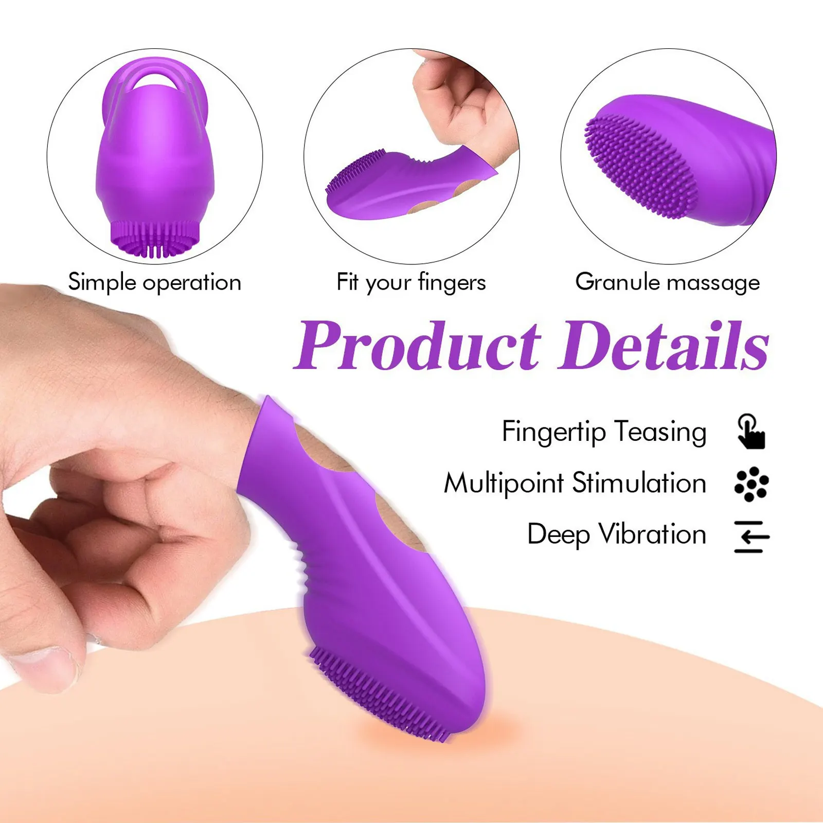 G-Point Vibrating Finger Sleeve For Women Clit Stimulator Masturbation Massager Vagina Vibradores Sex Toys For Adult