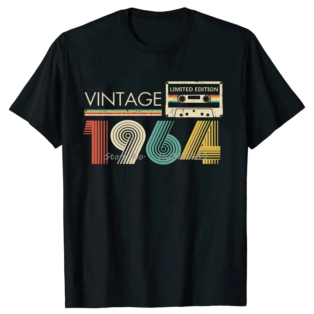 

2025 new model Vintage 1964Edition Cassette Birthday Gift 60 Years Old Tee Tops Round Neck Short-Sleeve Fashion Tshirt Casual T-