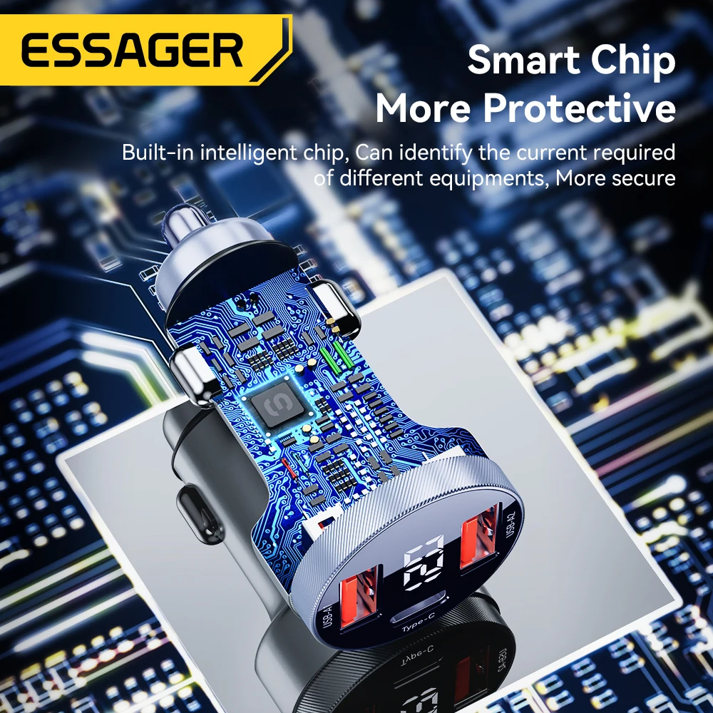 Essager 80W USB Car Charger PD USB Type C Quick Charge QC3.0 SCP 5A Fast Charger For iPhone 14 13 Xiaomi Samsung Phone Charger