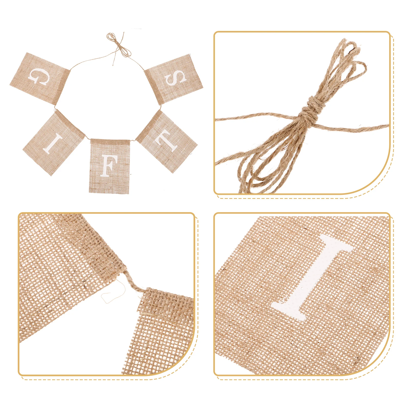 

Burlap Festive Decoration Wedding Bunting Flags String Decorative For Events Reusable Hanging Ornament Party Decor Hanging