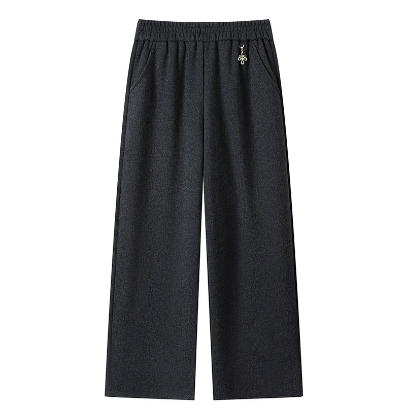 Oversize 8XL Women\'s Pants New Autumn Elastic High Waist Casual Pants Winter Fleece Warm Cotton Pants Middle Old Women Trousers