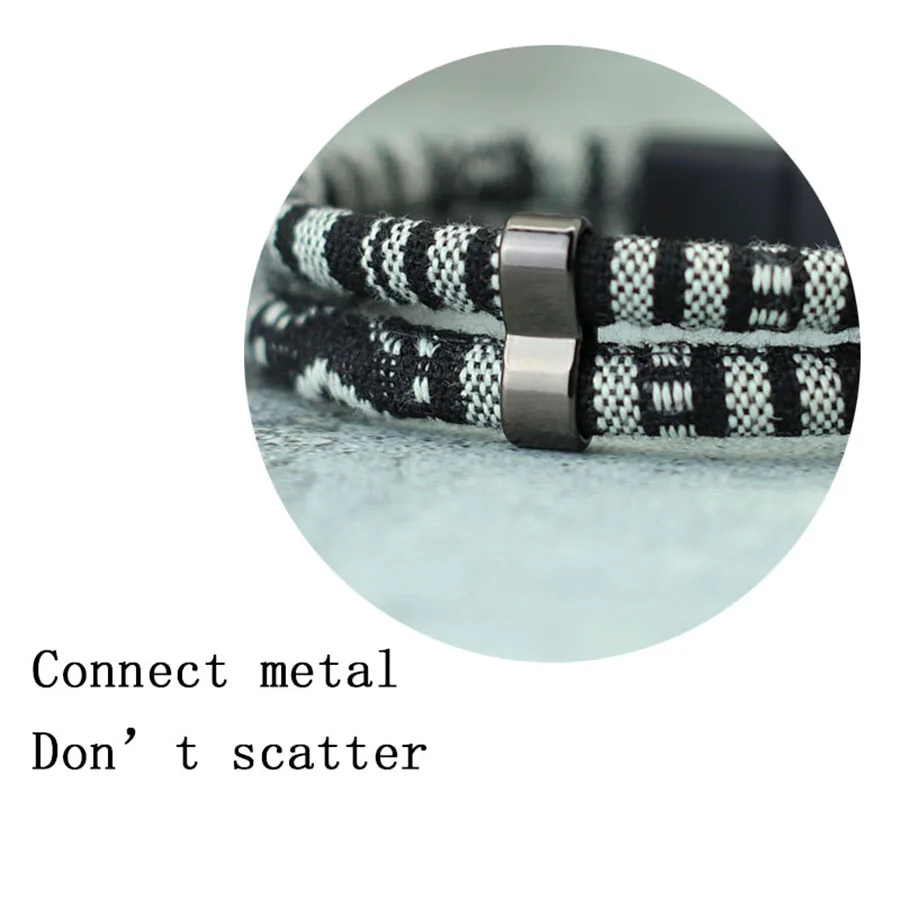 Noter New Mens Bracelet With Rope Detachable Magnet Buckle Wrap Braslet Double Layer Bohemian Fabric Braclet Leisure Pulseira