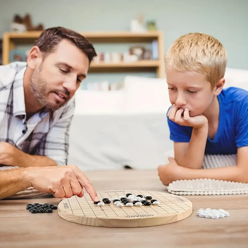 2 in 1 Chinese Checkers Gobang Wooden Board Game for Family Flying Chess Combo Game with Chess Ludo Chinese Checkers Toy for Kid