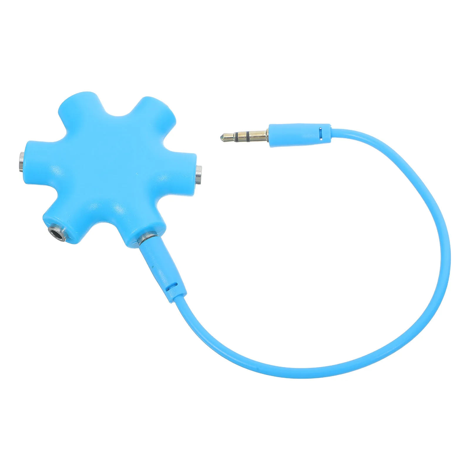 6 Port 3.5mm Earphone Splitter Audio Adapter Snow Shape Portable Keychain Stereo Cable Sharing Music for Multiple Headphones