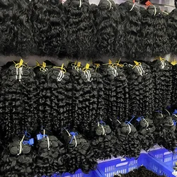 30 34 Inch Long Water Wave Human Hair Bundles Raw India Hair Water Deep Wave Curly Bundles Human Hair Extensions For Women