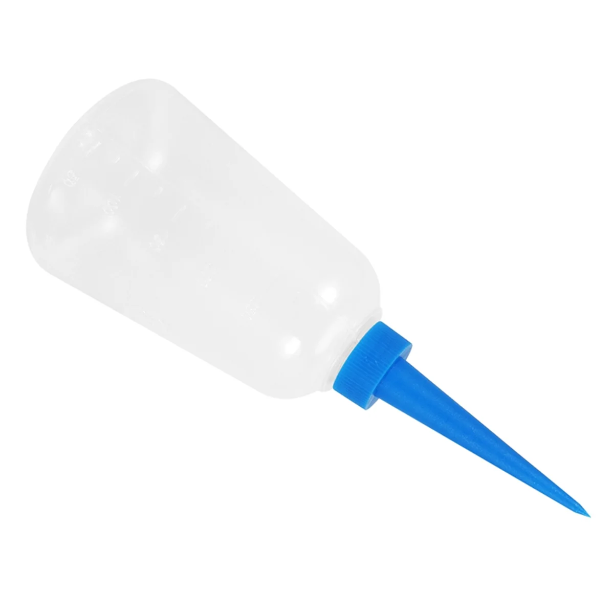 Garrafa aplicadora de cola líquida plástica, branco e azul transparente, 250ml