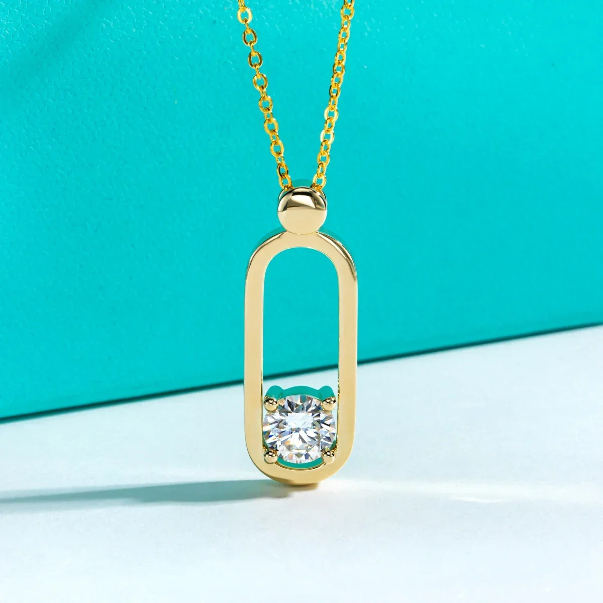 FCGJHW 2ct D Color Moissanite Pin Necklace Yellow Gold Plated Moissanite Pin Earrings Wedding Jewelry Set Gifts For Women 2026 2