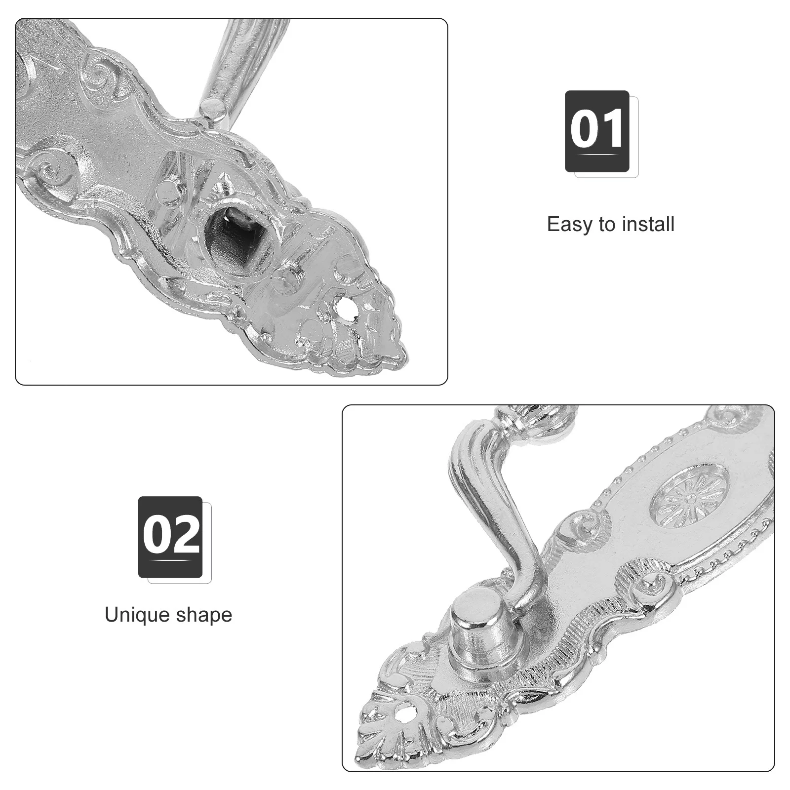 4 Buah Gagang Laci Vintage dari Paduan Seng untuk Pintu Kabinet, Laci Lemari, Perangkat Keras Dekoratif Rustic, Gagang Lemari