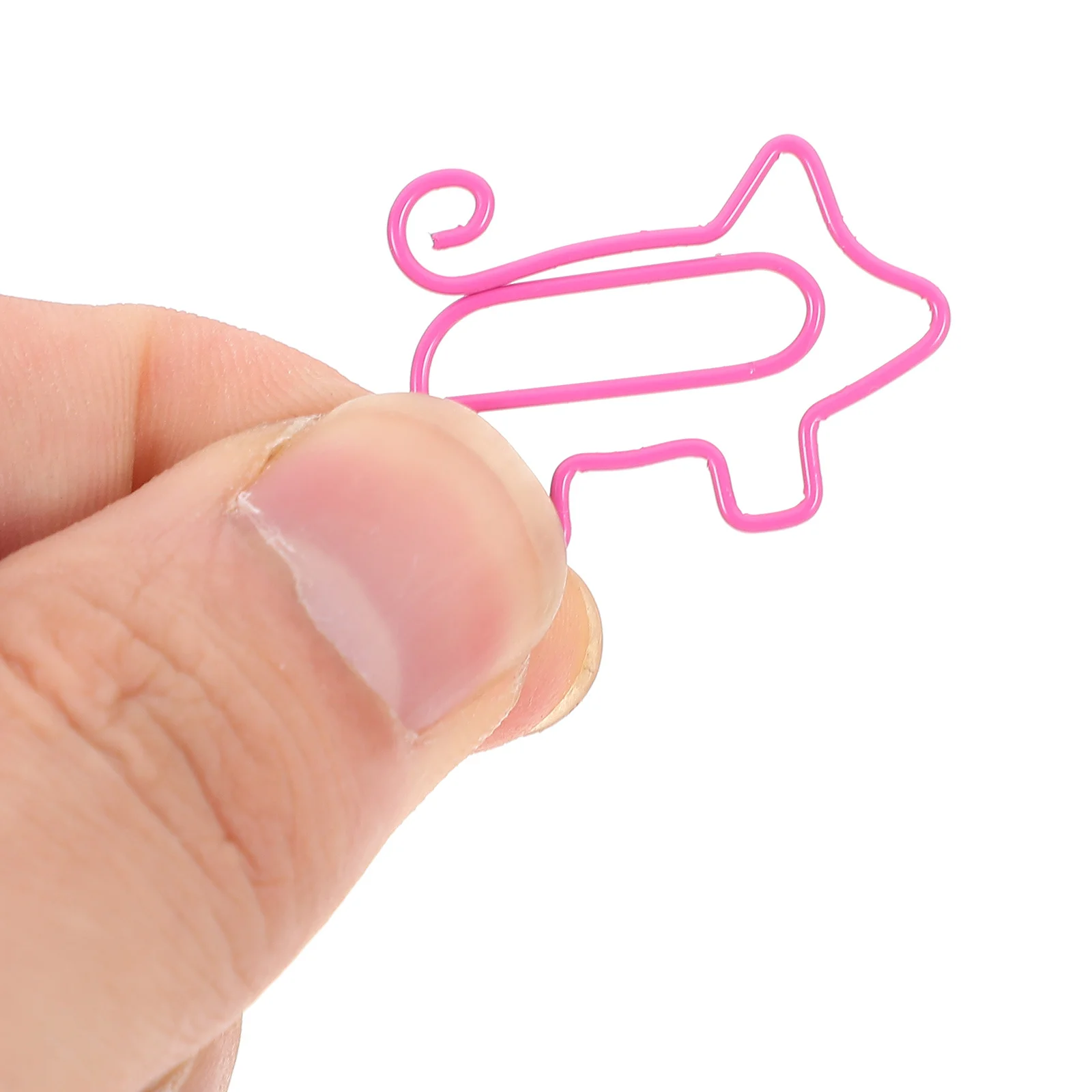 

40Pcs Colorful Pig Shape Metal Paper Clips Creative Office School Paper Holder Strong Grip Document Organizer