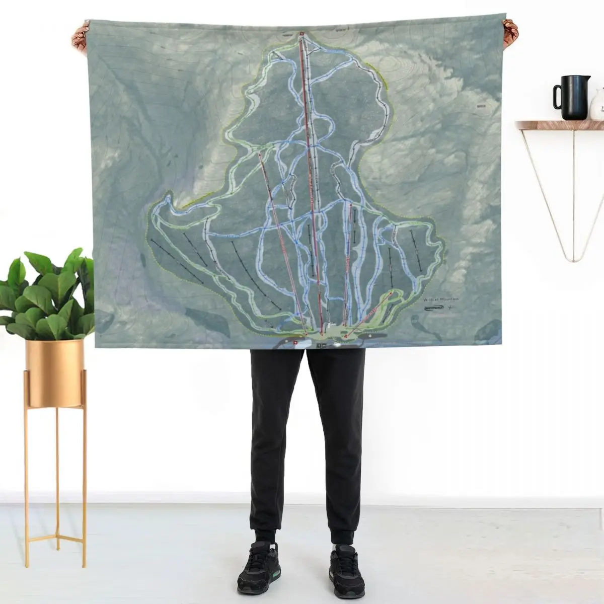Wildcat Mountain Trail Map Throw Blanket Warm Thins Luxury Brand Single Sofa Throw Beautifuls Blankets