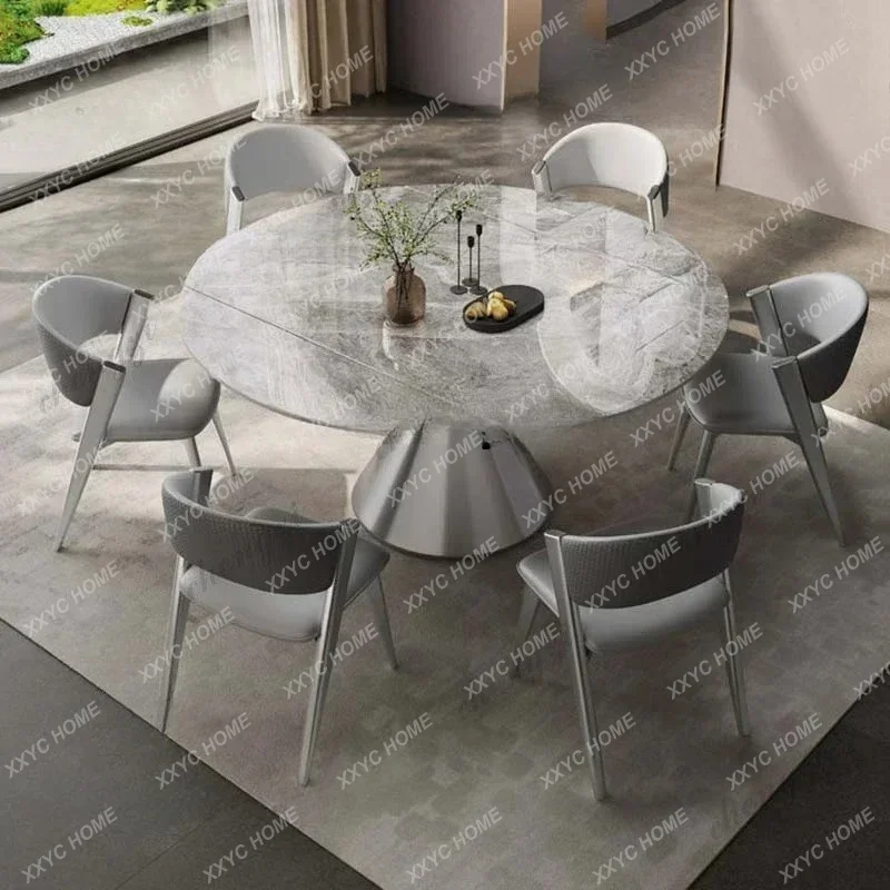 XX Unfoldsnle  Table Oval Extendable Long Modern Living Room Dining Table Design Space Saving Tavolo Pranz