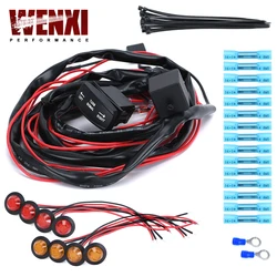 Universal 12V ATV UTV Rocker Switch Turn Signal Kit Street Legal Kit with 8 Left & Right Signal Lamps For Polaris Ranger RZR