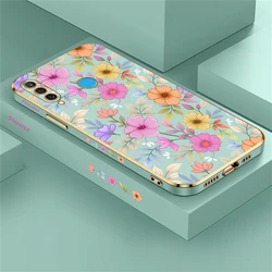 Flower Plating Phone Case For Huawei P30 Lite P20 P40 Pro Mate 20X 30 40 Silicone Soft Shockproof Cover Funda