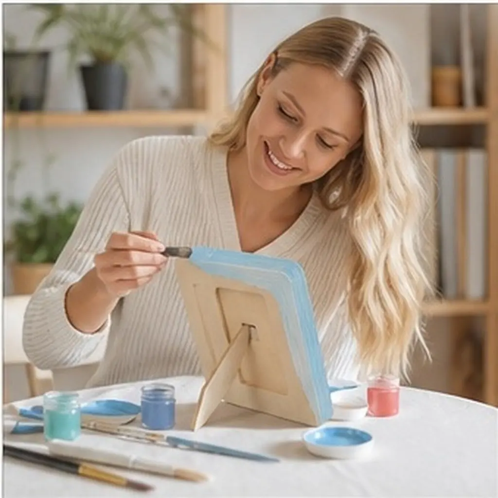 6pcs Unfinished Wooden Picture Frames, Rustic Rectangle DIY Photo Frames for Painting, Art Display & Home Decoration