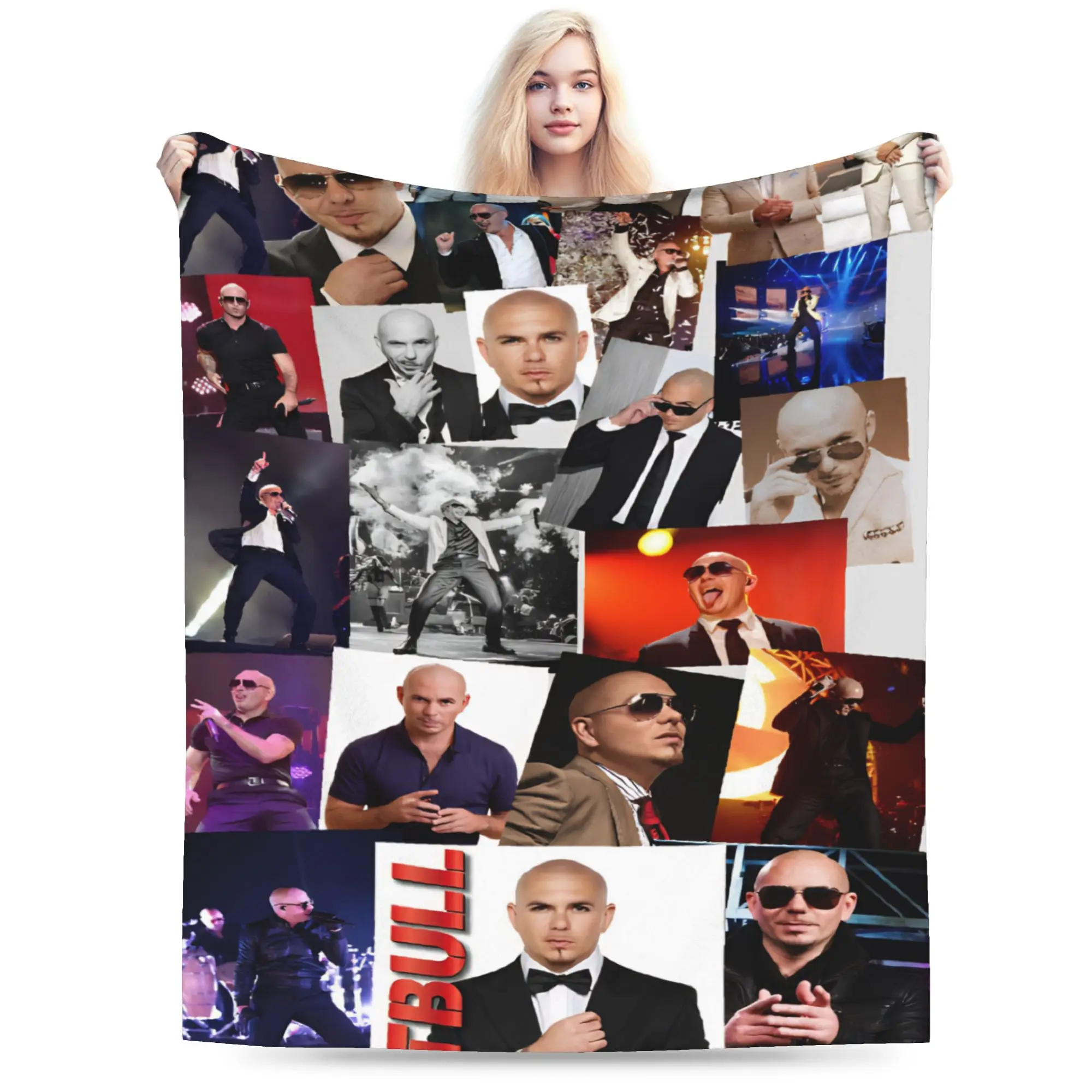 Pitbull On Tour Mr Worldwide  Merch Blanket Lightweight Thin Fleece  Throw Blanket Cozy Rug Piece