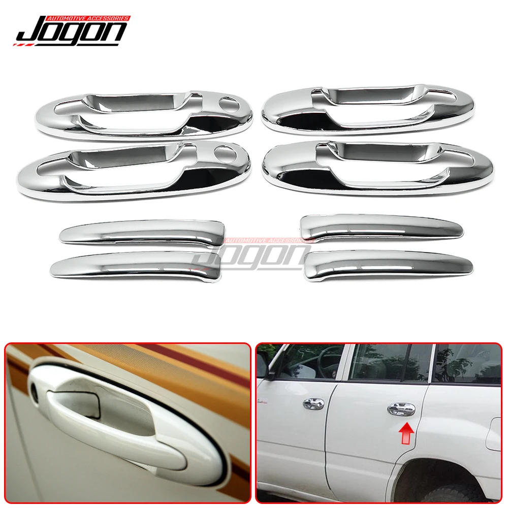 Side Door Handle Cover Trim Bowl For Toyota Land Cruiser 100 LC100 1998-2007 For Lexus LX470 Accessories ABS Chrome Silver