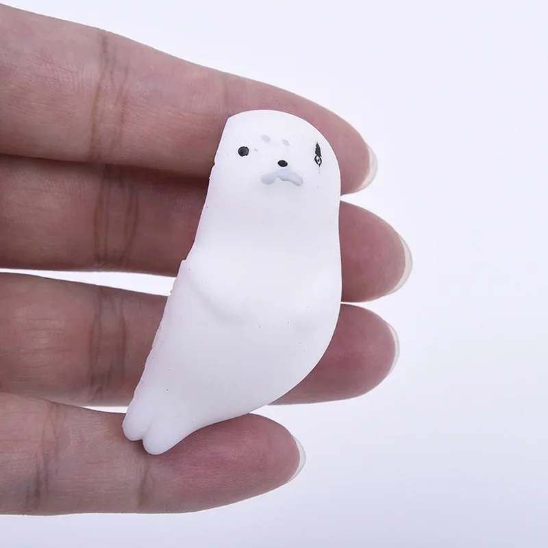 Super Cute White Squishy Seal Squishies Cat\'s Paw Funny Simulation Toys Gift Home Decoration Fairy Garden Soft Pinching Toying