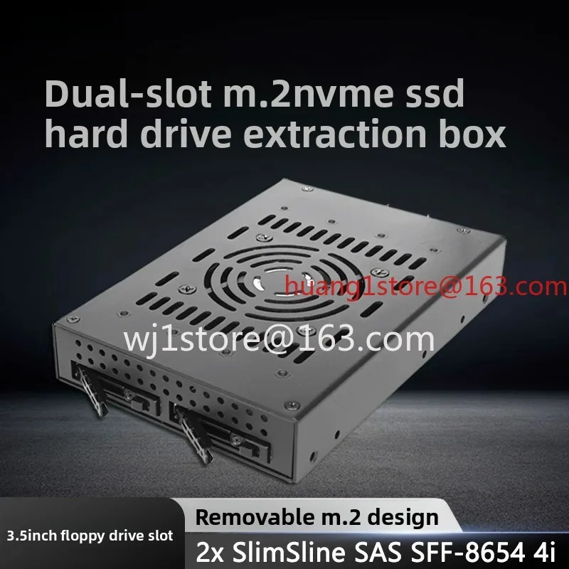 Dual Disk 3.5-inch Floppy Drive M.2 NVMe PCIe SSD Solid State Drive Box Cold Swap and Unplug