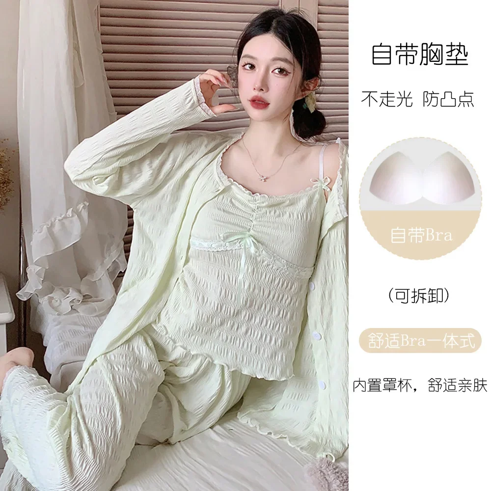 Baumwolle Langarmhose Blumen druck Frau Satin Pyjama Sets Ensembles 2 Stück Lady Outfit Lounge Frauen Pyjama Nachtwäsche pj