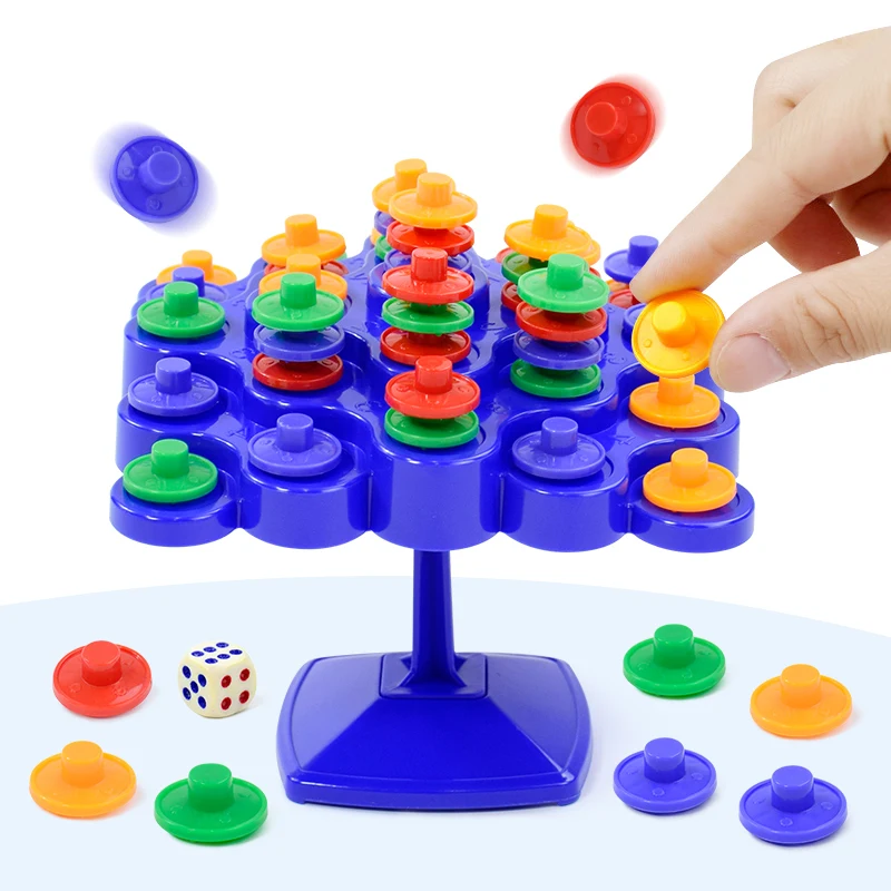  Balance Tree Toys Educational Parent-child Interaction Tabletop Game Toy Stacking Building Blocks Montessori Balancing Board