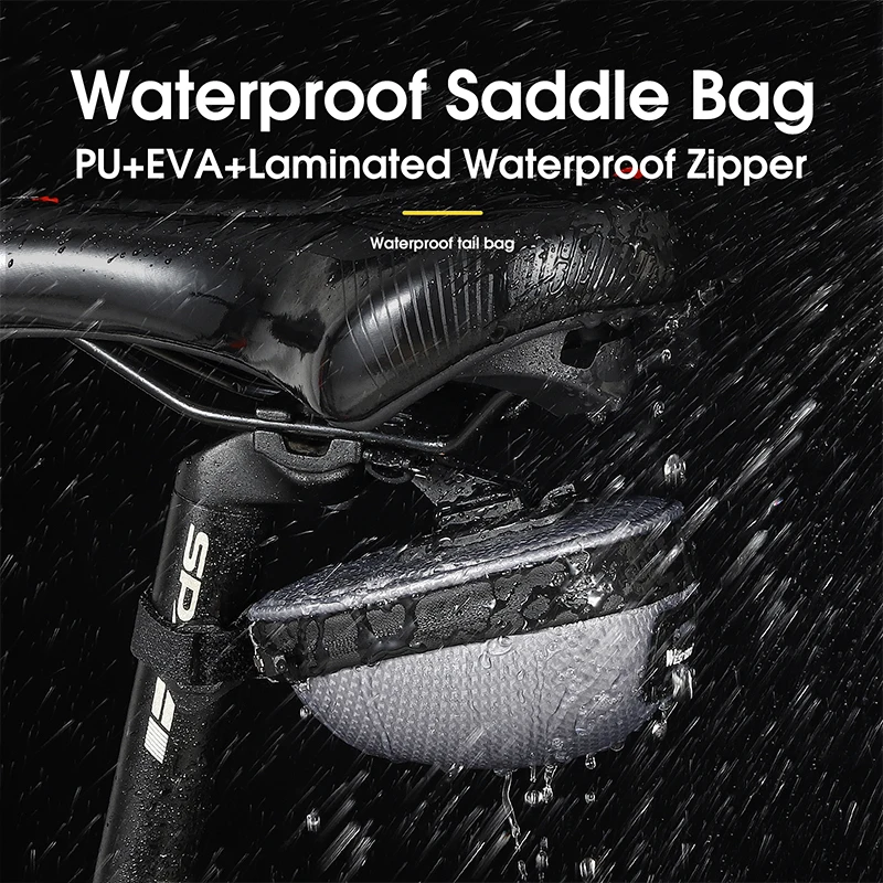 WEST BIKING Mini Portable Bike Saddle Bag Waterproof Hard Shell MTB Road Bicycle Under Seat Bag Cycling Seatpost Saddlebags image 2