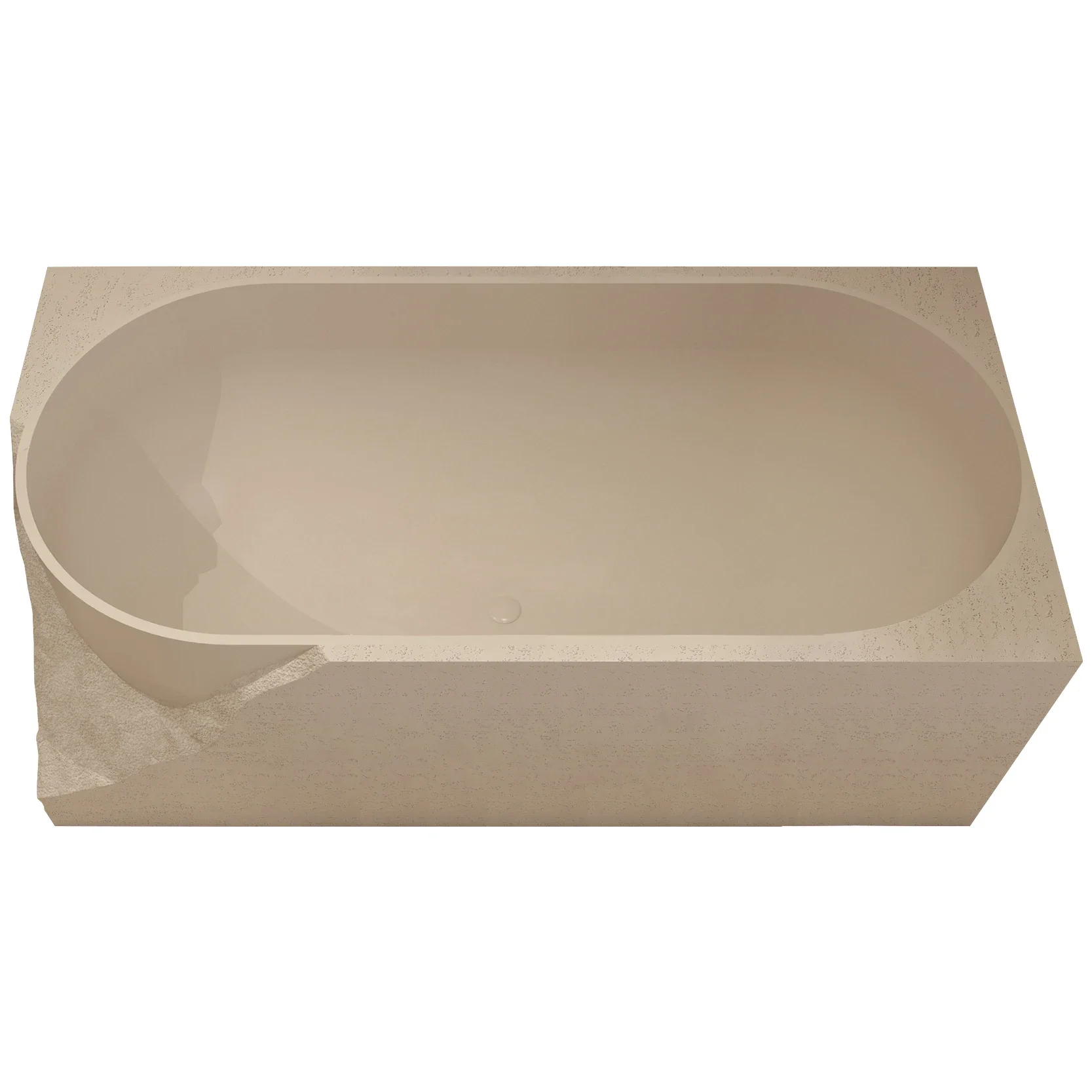 Modern Freestanding Soaking Tub - Handmade Artistic Cave Stone Bathtub for Luxury Airbnb & Minimalist Villa Bathroom