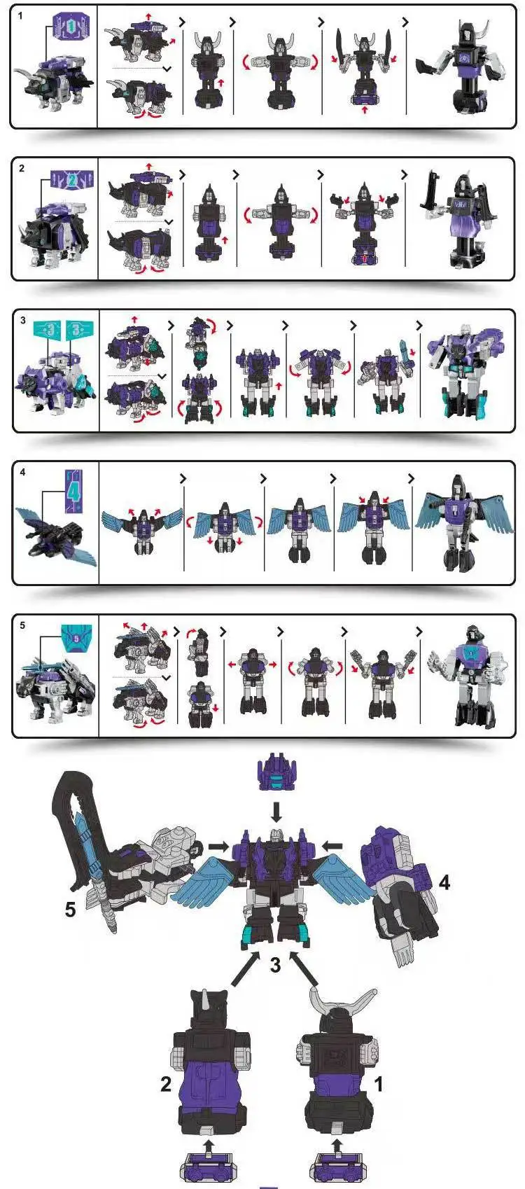 Transformando figura de predaking escura, versão de cor preta, brinquedo de ação colecionável para crianças e fãs