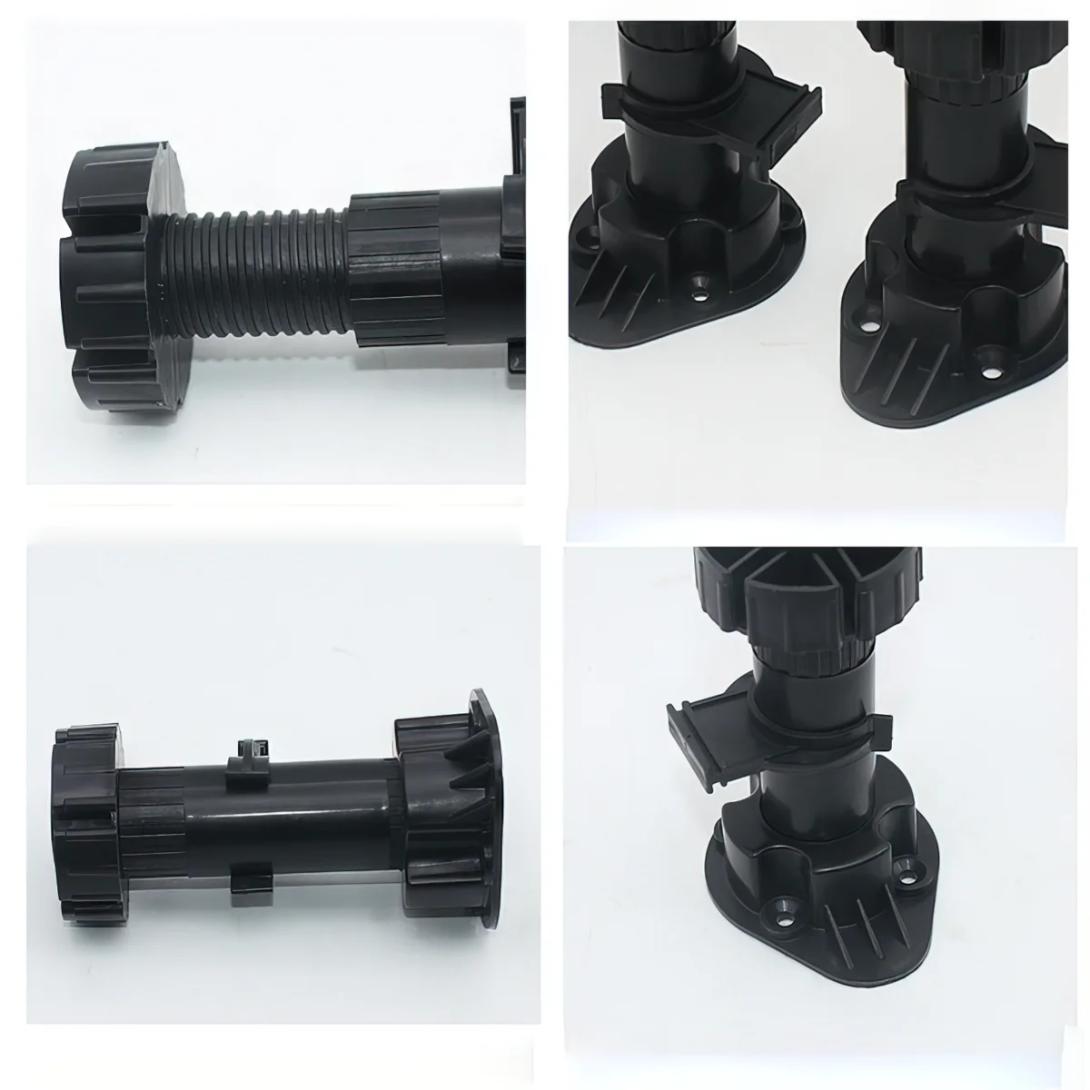 4 قطعة/المجموعة البلاستيك قابل للتعديل ارتفاع دولاب القدم مجلس الوزراء مستوي الساقين للمطبخ الحمام يضبط من 100 مللي متر إلى 120 مللي متر الأسود