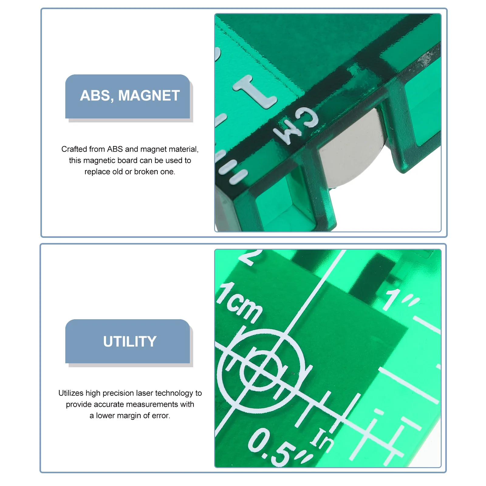 

2pcs Magnetic Laser Level Target Plate High Precision Board Measuring Tool Floor Alignment Visible Card Plate Metal Surface