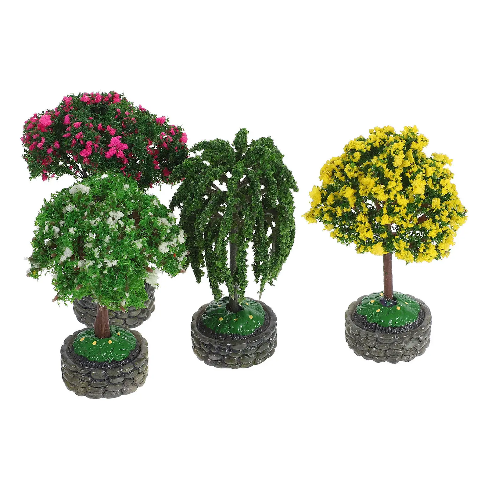 

4Pcs Miniature Garden Tree Accessories Realistic Tiny Scene Decoration Micro Landscape DIY Plants Garden Miniatures Bonsai