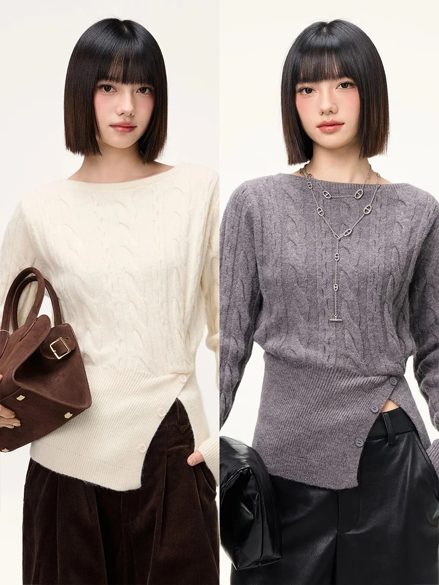 

Ayemorrey для похудения, современный шерстяной вязаный базовый слой, высокое качество, женская мода, зима 2022, длинный свек, обычная длина, пуговицы C...