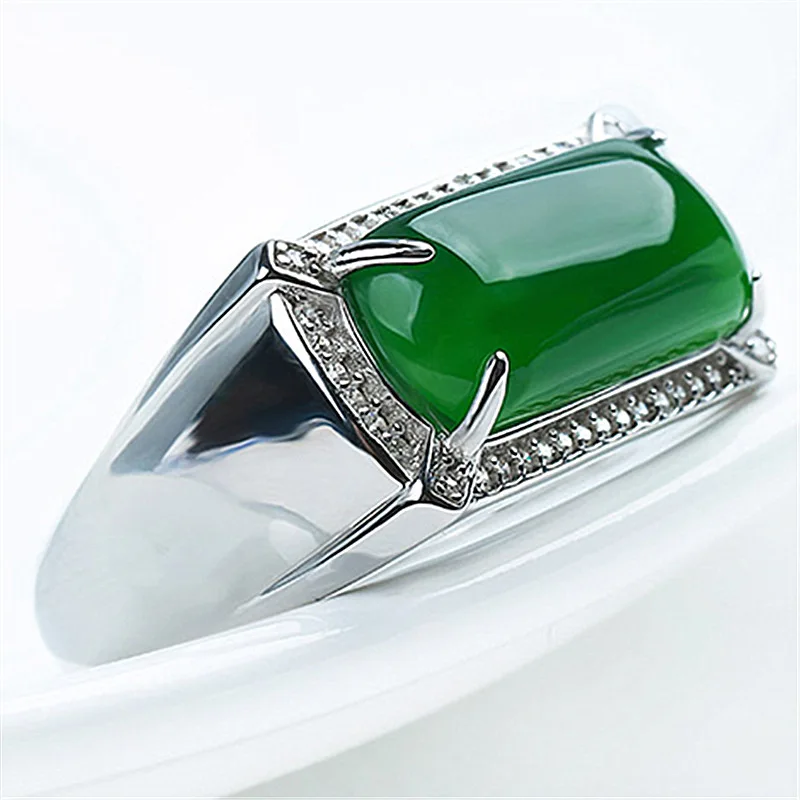 

Кольца из зеленого натурального нефрита, резной драгоценный камень, серебро 925 пробы, амулет, подарки для женщин, винтажный роскошный камень, настоящие ювелирные изделия, талисманы