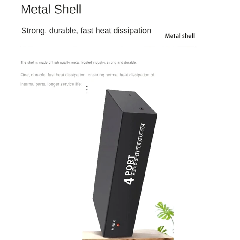 Pemisah Audio 1 In 4 Out RCA L/R Aux Stereo Audio Splitter 1X4 Distributor Audio untuk PC DVD Speaker Splitte