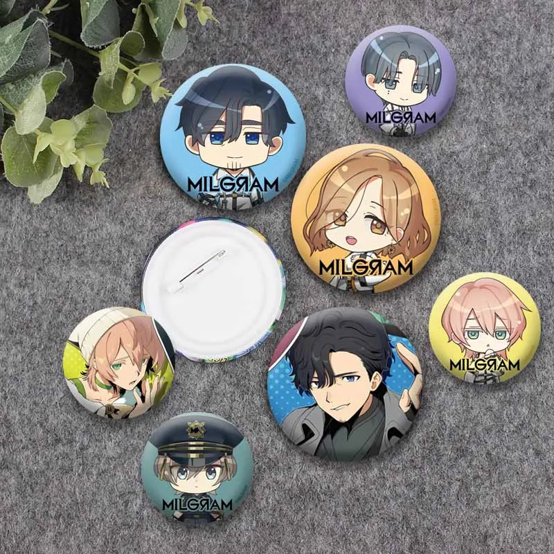 Anime MILGRAM Badge Kajiyama Fuuta Kusunoki Muu Kashiki Cosplay Brooch Jewelry Pins Accessories Bag Hat Ornament Gift for Friend