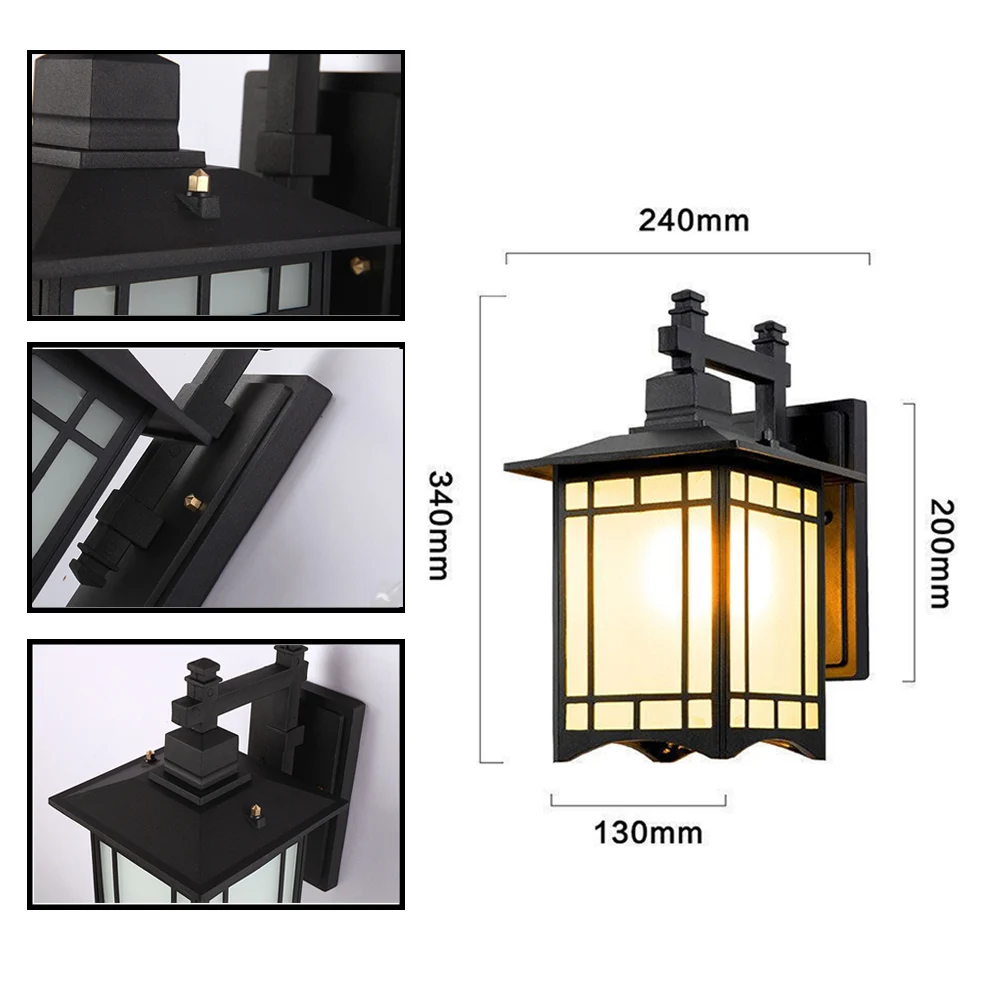 Retro Outdoor Waterproof E27 Wall Lamp Garden Gateway Sconce Courtyard Corridor Villa Bra Residential Balcony Lighting