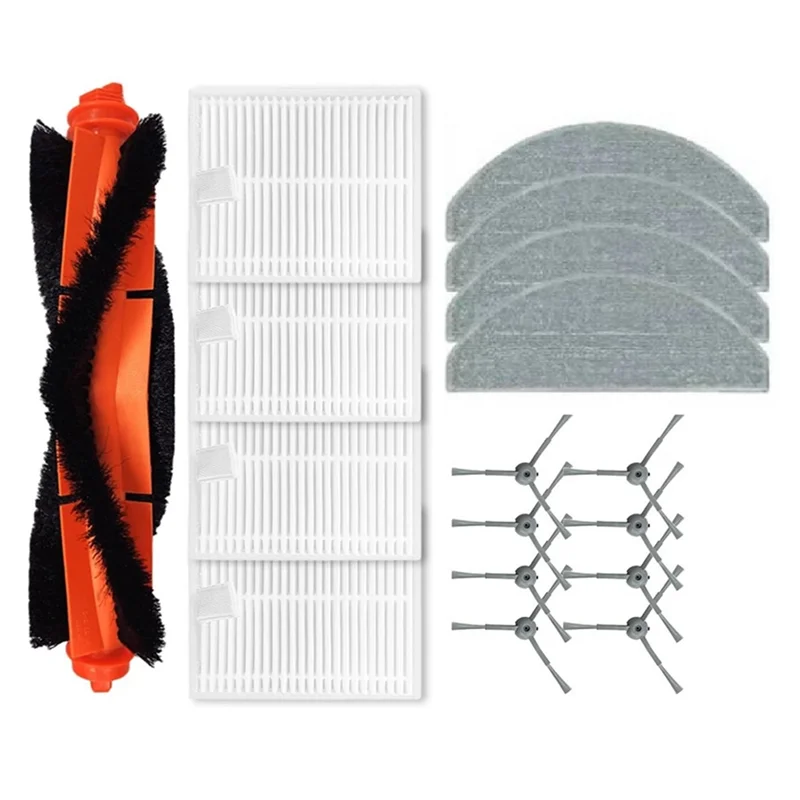 A24P 17PCS For Honiture V8 Pro Robot Vacuum Cleaner Accessories Replacement Washable Main Brush Side Brush Filter Mop Cloth