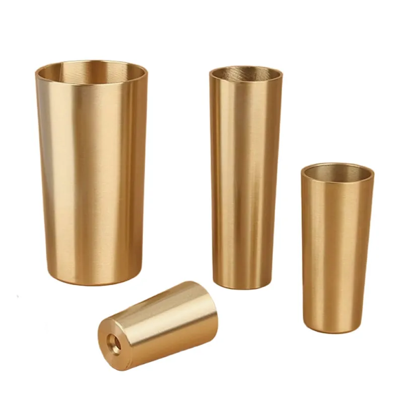 Brass Tube Tapered Furniture Foot Cover Cylinder Cone Cap Noise Reduction Protect Decor Bottom Safe Pad for Chair Table Sofa