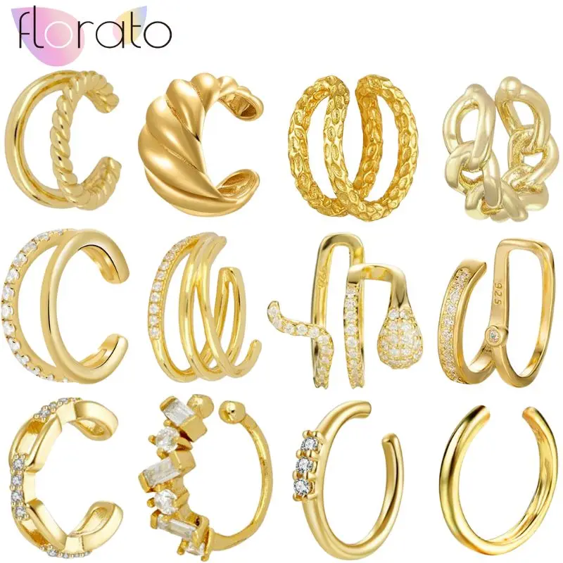 

1 шт., 24 К, высококачественные клипсы для ушей с геометрическим дизайном, женские без перфорированного геометрического хряща, изысканные ювелирные изделия, серьги в подарок