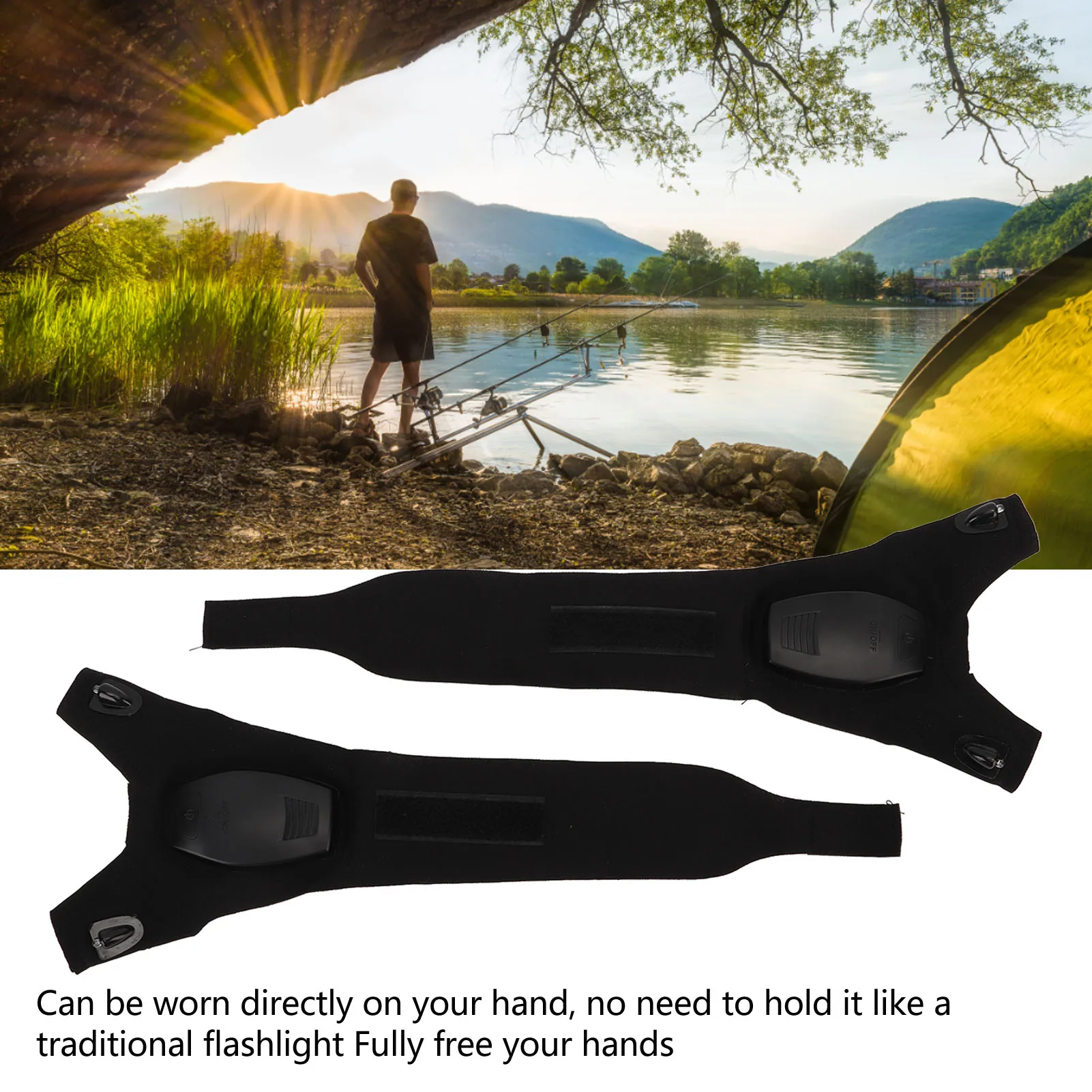 ZK30 Taschenlampen-Handschuhe, wiederaufladbar, atmungsaktiv, fingerlos, freihändig, LED-Licht-Handschuhe zum Angeln, Radfahren, 1 Paar Box-Typ – Detail 4