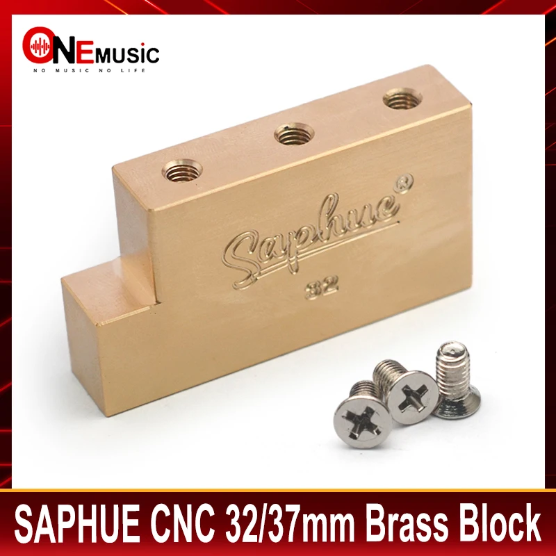 SAPHUE CNC precisely machined Ultra Solid 32/37MM Fat Brass L Shape Tremolo Block for FR Locking Tremolo Bridge Electric Guitar