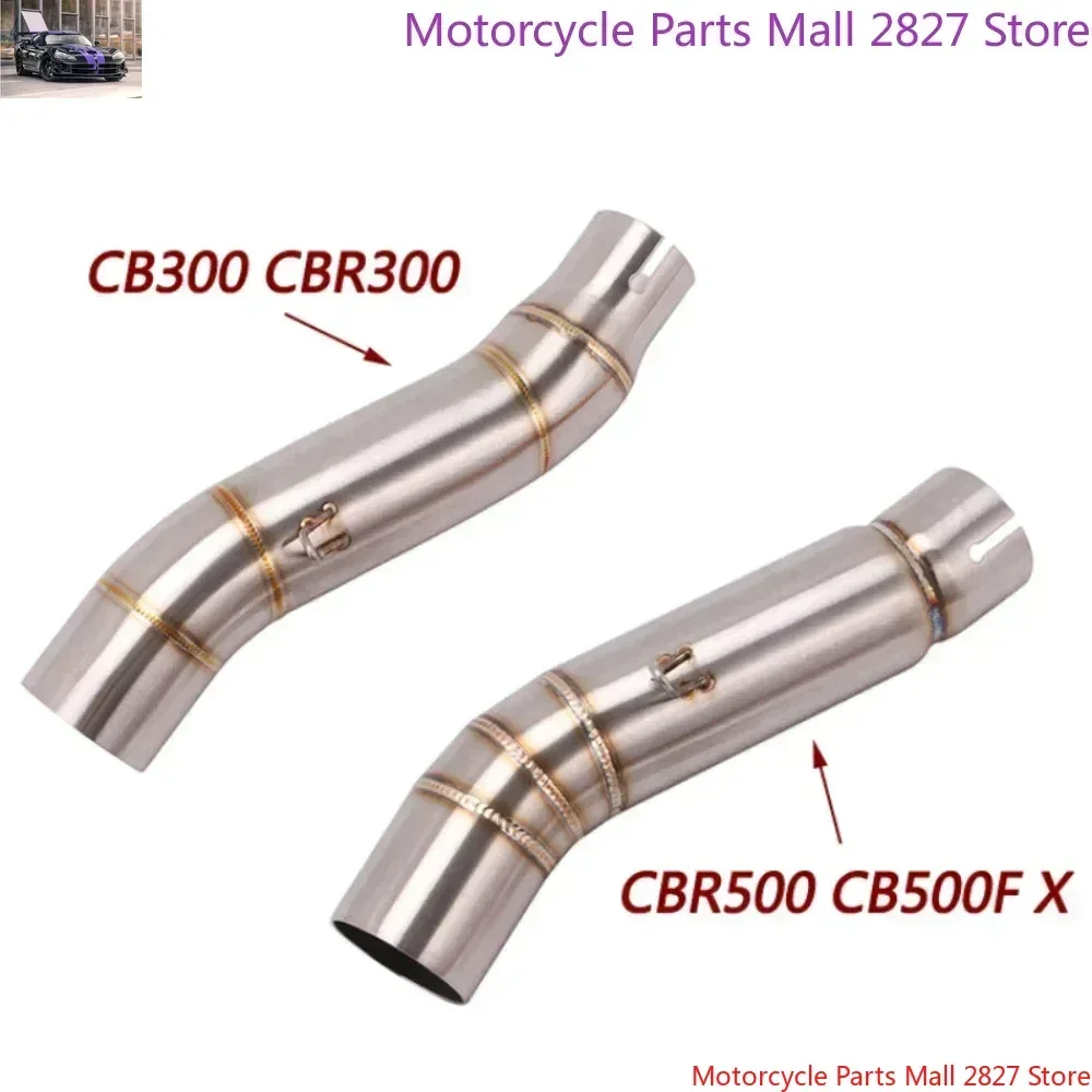 Modified Escape Muffler Motorcycle Exhaust Middle Link Pipe Stainless Steel Pipe For Honda CBR300 CBR300R CBR500R CB500X CB500F