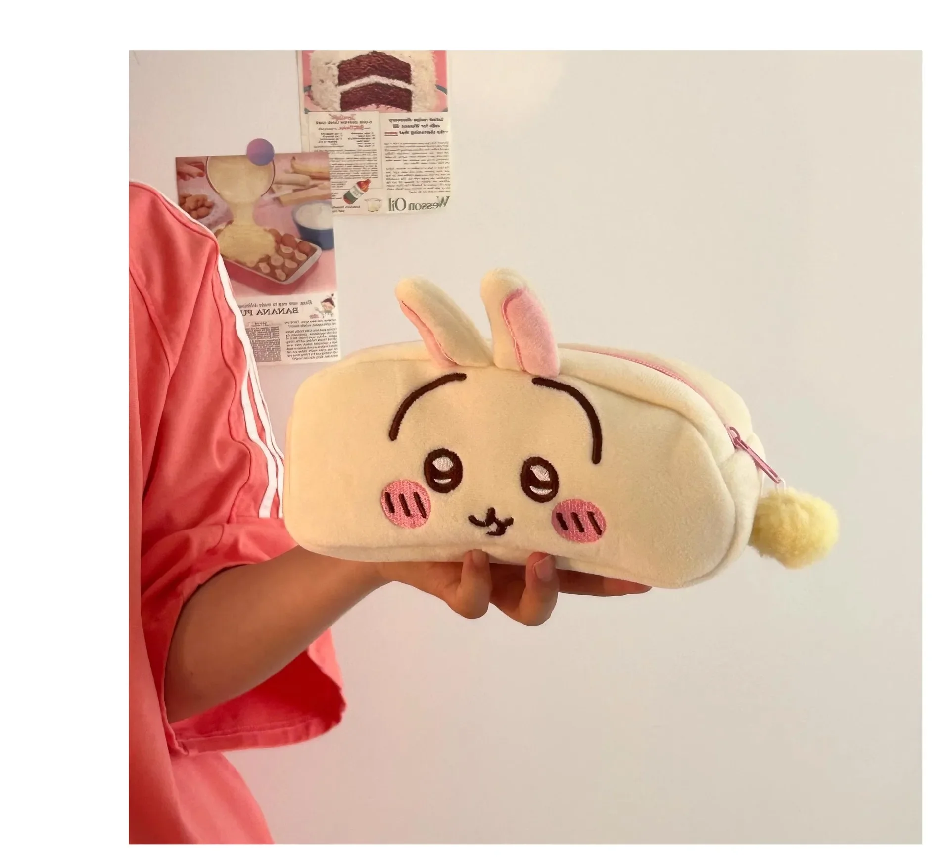 Kawaii Jiyi Plüsch-Federmäppchen Hachiware Usagi Federmäppchen Japanisches Niedliches Plüsch-Schreibwaren-Etui Große Kapazität Schüler-Schreibwarenbox – Detail 7