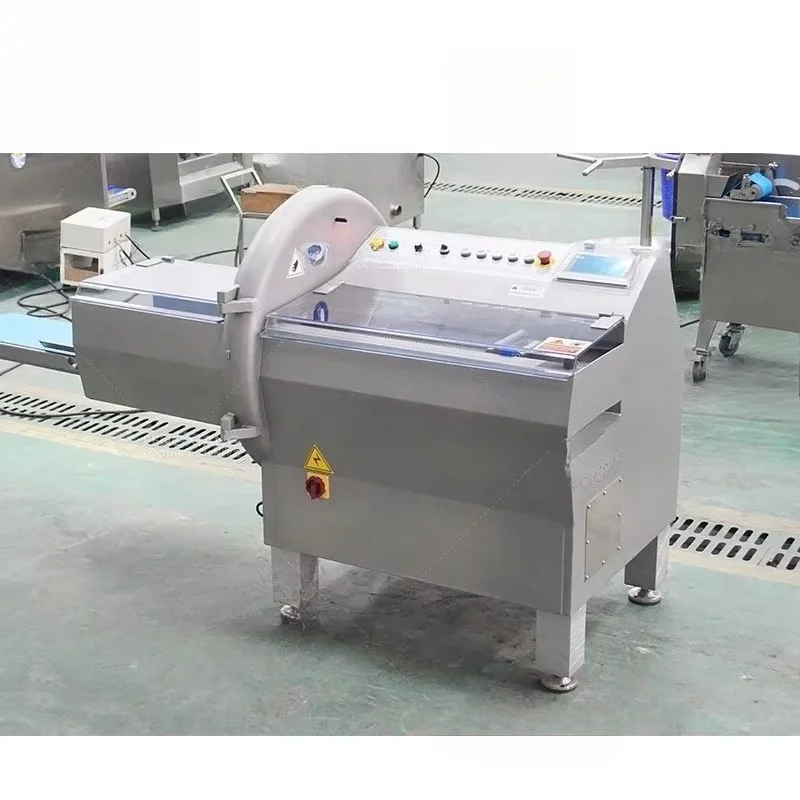 Automatic Frozen/Cooked Meat Cutting Slicing Machine with PLC Controller Motor & Engine Stainless Steel Low Noise