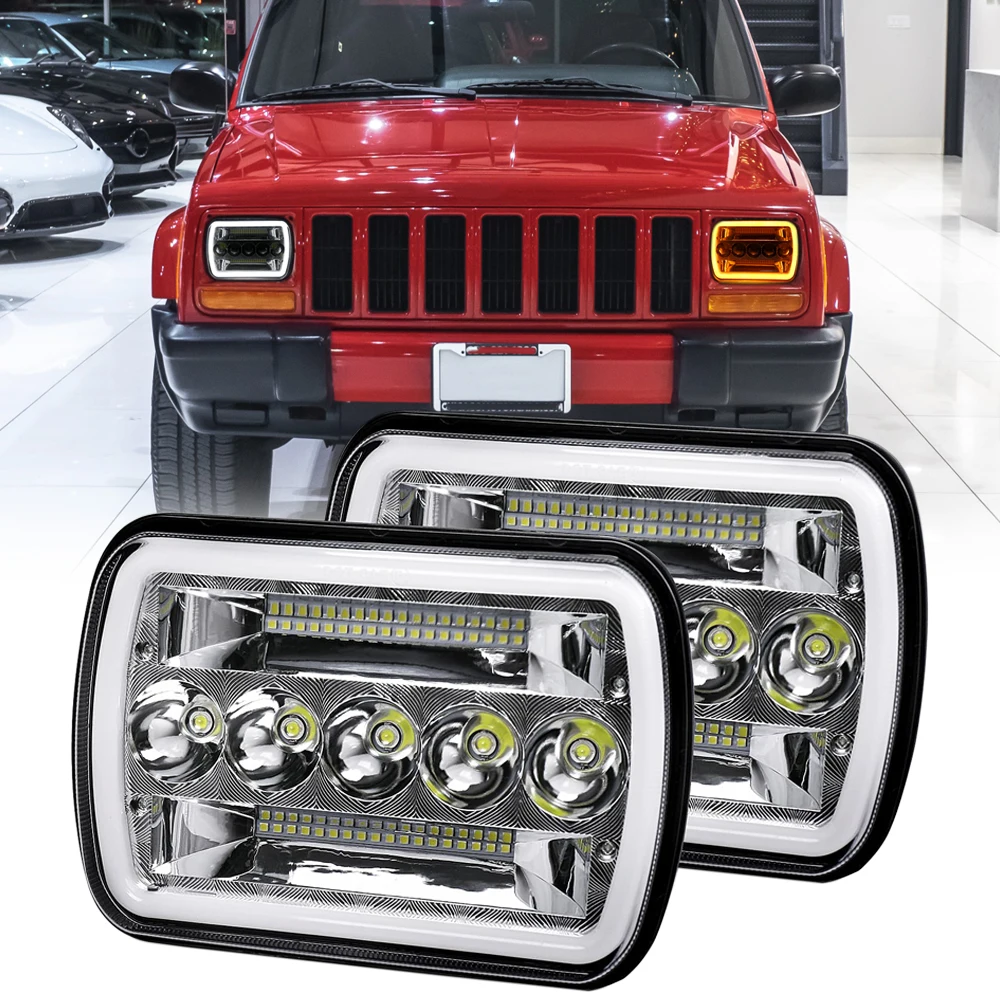 5x7-led-headlights-h6054-h5054-led-headlamp-for-jeep-wrangler-yj-cherokee-xj-comanche-mj-s10-blazer-express-savana-van-truck