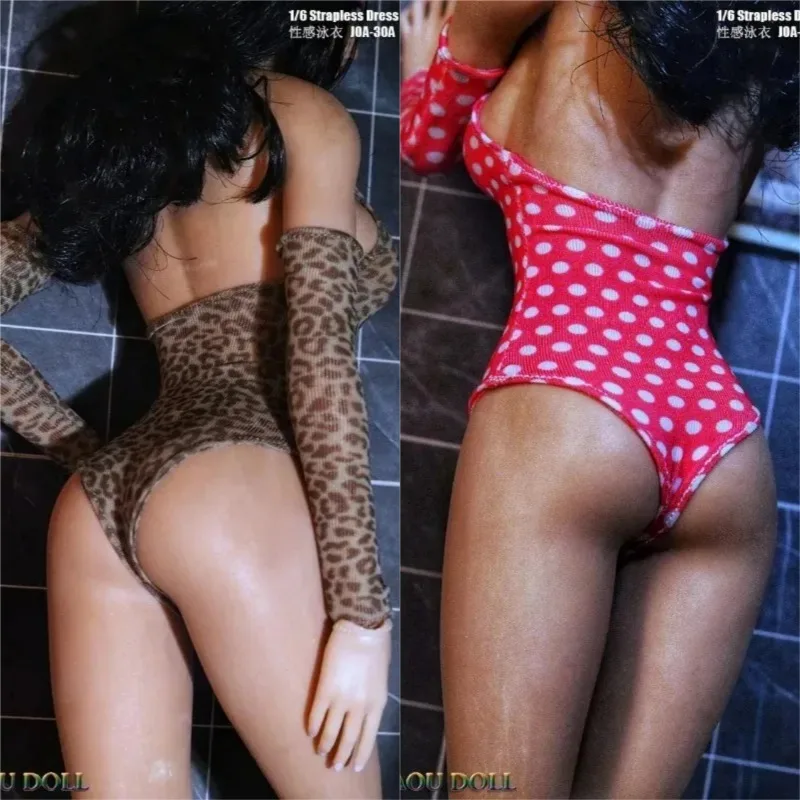 1/6 مقياس أنثى مثير ليوبارد طباعة البولكا نقطة ملابس السباحة عطلة بيكيني ارتداءها دمى الملابس نموذج ل 12 ''عمل أرقام الجسم #1