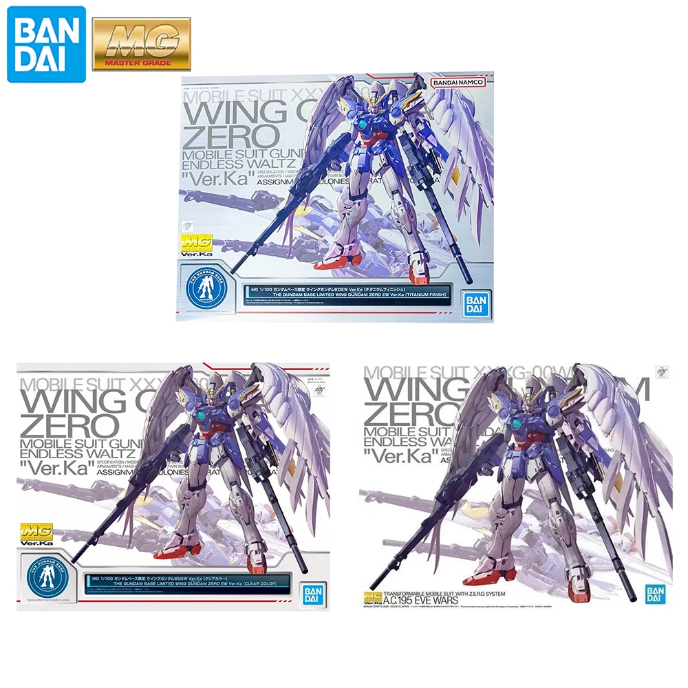 [In Stock] Original Bandai MG Wing Gundam Zero EW Ver.Ka (Clear Color & Titanium Finish) 1/100 Assembling Action Model Toys